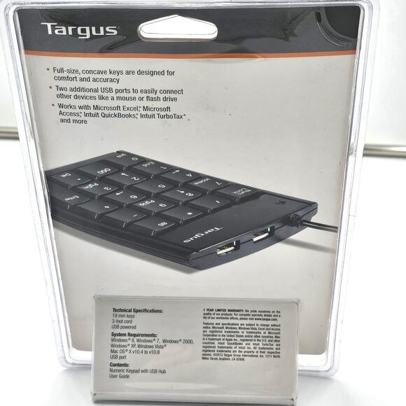 Brand New Targus AKP11US Wireless Numeric Keyboard Keypad Sealed - Picture 2 of 3